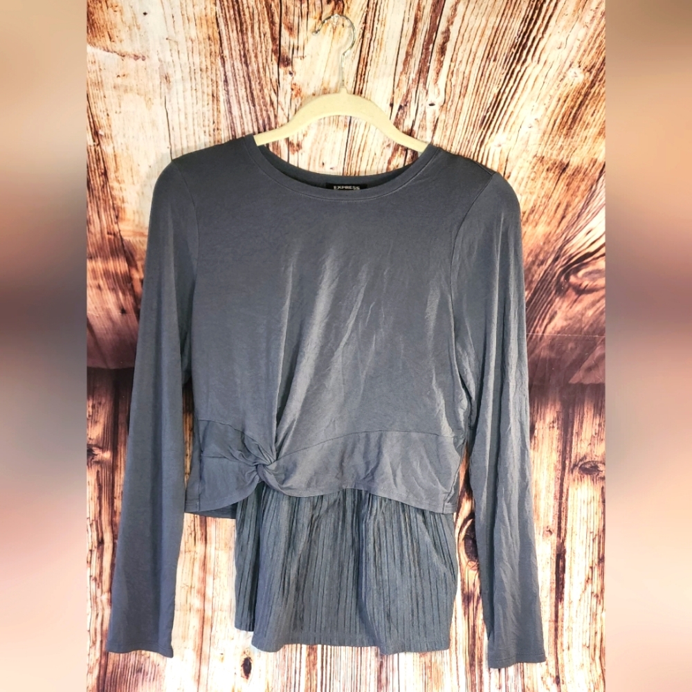 Express Women's Long Sleeve Crop Top With Tank Top